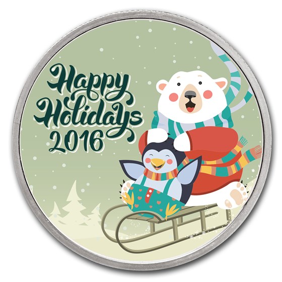 1 oz Silver Colorized Round - APMEX (Playful Sled Adventure) 1 oz Silver Colorized Round - APMEX (Playful Sled Adventure)